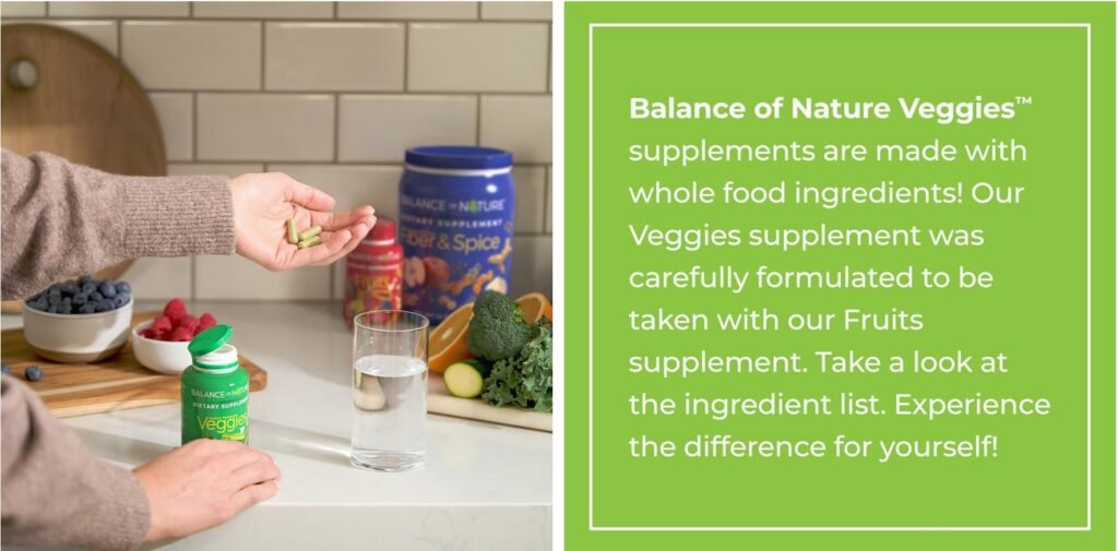 balance of nature whole food supplement with fruit and vegetable ingredients for women, men, and kids 90 capsules, 3 sets