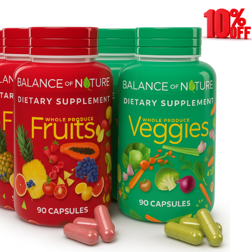 balance of nature fruits & veggies – 90 fruit + 90 veggie capsules 2 sets